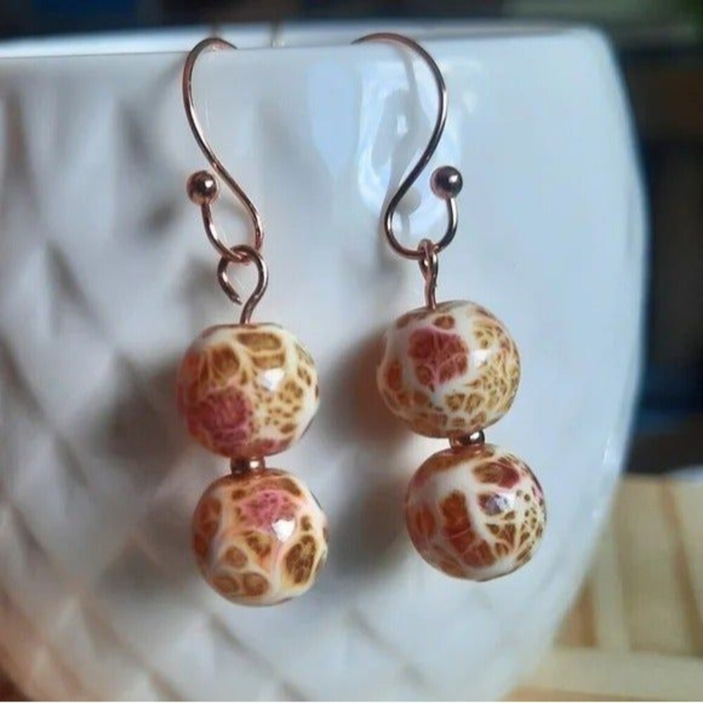 Glass Bead Drop Earrings